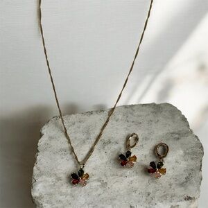 Elegant Multicolor Floral  925 sterling silver Jewelry Set